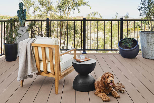 For simple backyard decks opt for a sleek easy to install metal railing