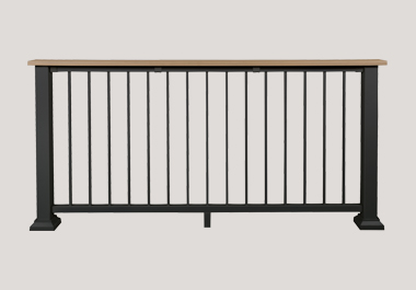 A single panel of the Impression Rail Express Drink Rail in Black