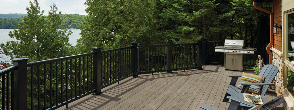 A second-story lakeside composite deck with the best flame spread index