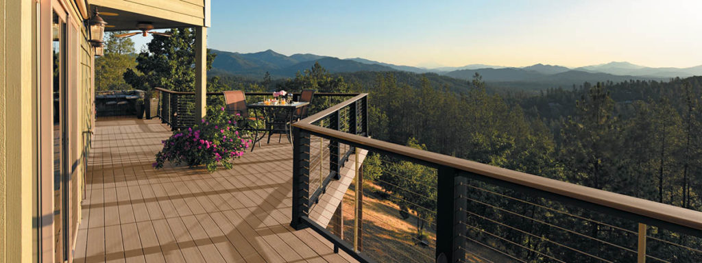 Fire resistant decking on a mountain home