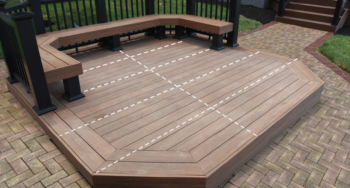 A clean deck with illustrated lines creates 10 sections to be cleaned.