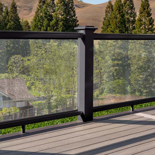 TimberTech 6-ft x 1-in Black Composite Deck Rail