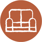 Illustrated icon of a couch.