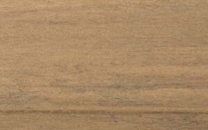 Close up decking board swatch of Weathered Teak from the Advanced PVC product line