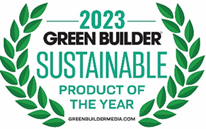 2023 Green Builder Sustainable Product of the Year Award badge