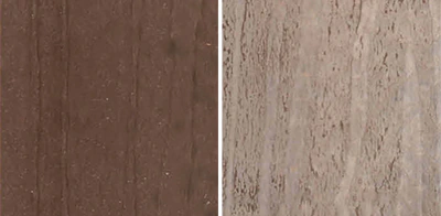 After a 30 day sun fading test our competitor's composite decking has faded heavily in color