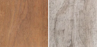 After a 30 day sun fading test Ipe wood decking looks noticeably weathered.
