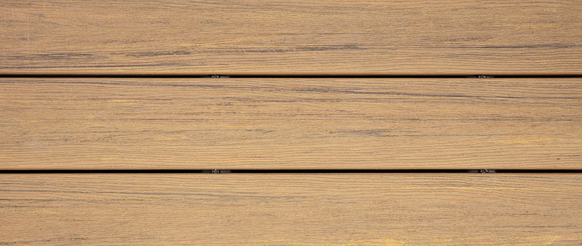 Grain pattern detail of Tigerwood decking.